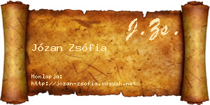Józan Zsófia névjegykártya